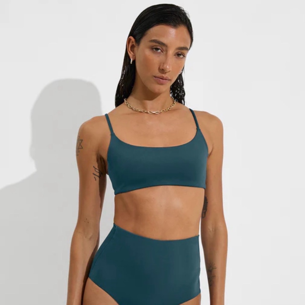 Left on Friday Pool Days Bikini Top Deep End Teal